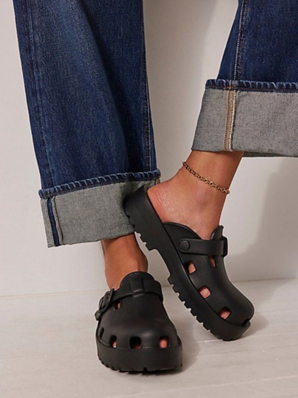 BNWOT Free People Karlie Buckle Clogs *Black